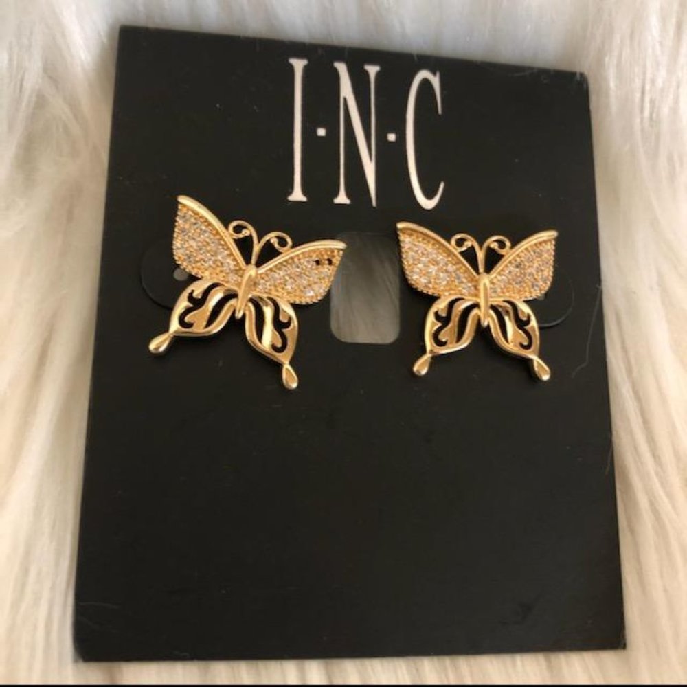 INC Butterfly Stud Earrings